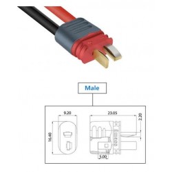 CONECTOR MACHO AM1015E CABLE SILICONA