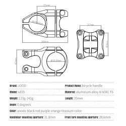 POTENCIA ALUMINIO MANILLAR 31,8 - 35 MM